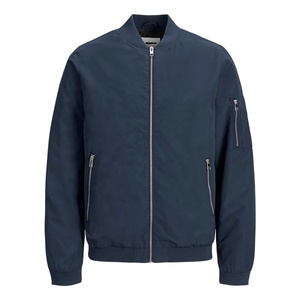 Men's Olive Green Bomber <b>Jacket</b> Zipper Closure <b>Mandarin</b> <b>Collar</b> Casual Style Regular Fit Polyester Material Winter Wear - Product Image 4