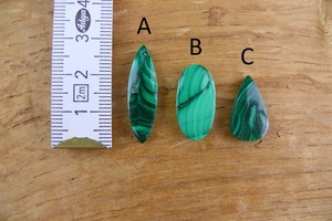 Cabochon de malachite en velours naturel, pierre précieuse verte rayée, polie et lisse, pierre brute pour la fabrication de bijoux - Product Image 3