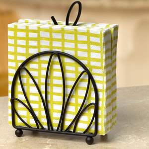 Porte-serviettes en fil de fer noir, design luxueux et unique, métal personnalisé pour la décoration de mariage et les restaurants - Product Image 2