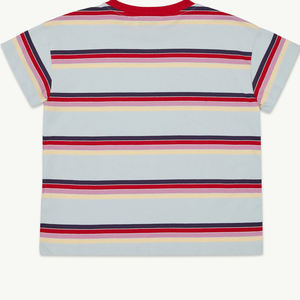 Colección Casual de Verano, Camiseta de Manga Corta con Cuello Redondo y Diseño a Rayas, Corte Cómodo y Costuras Resistentes para Niños - Product Image 6