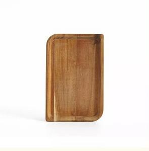 Plateau de service en bois personnalisé, grand plateau en bois d'acacia massif, plateau de présentation pour thé et café - Product Image 2