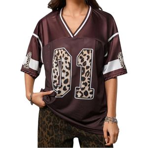 Maillot de football américain marron foncé en tissu mesh respirant, coupe oversize streetwear athlétique 01 - Product Image 5