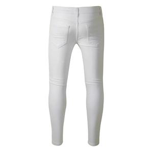Jean droit décontracté et professionnel pour homme, coupe classique, en denim bleu vintage, avec boutons et rivets, haute élasticité, délavage à la pierre, collection automne-hiver - Product Image 2