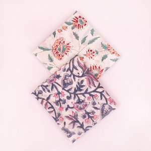 Craftjaipur Bohemian Style Block Printed Cotton <b>Bandana</b> Fashionable Trendy Women Floral Patterns Handmade Cover-Up Wraps - Product Image 2