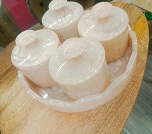 New Arrival Handmade Collection Luxury Decorative Resin Jar Set Storage Tray Eco-friendly Heat-Resistant <b>Microwave</b> Safe - Product Image 6