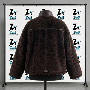 Men Sherpa Fleece Jacket Full ZIP Winter Warm <b>Thermal</b> Jacket Custom Logo Casual Outdoor Zipper Coat Sherpa Fleece Jacket - Product Image 2