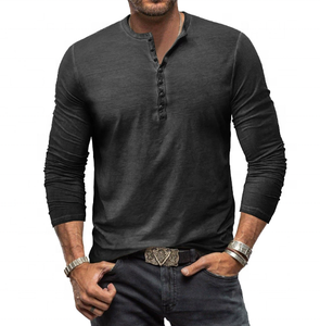 Camiseta Polo de Moda para Hombre, Manga Larga, Algodón y Poliéster, Lisa, Deportiva, con Estampado de Gráficos Personalizados - Product Image 1