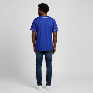 Uniformes de Béisbol Personalizados con Sublimación, Transpirables, Antibacterianos, de Secado Rápido, con Botones, Cuello en V, 100% Poliéster, Unisex - Product Image 2