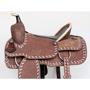 Selle de cheval Western en cuir, faite à la main, pour l'équitation, le barrel racing, le trail, le roping et le ranch, modèle OEM - Product Image 2