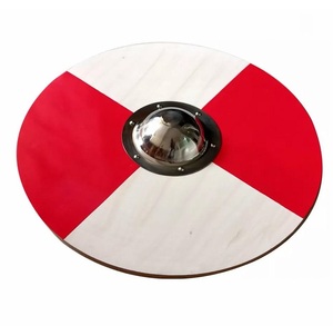 Escudo Vikingo Redondo Tallado a Mano en Madera Maciza - Modelo de Alta Resistencia, Decoración Antigua para el Hogar, Artículo Coleccionable - Product Image 2
