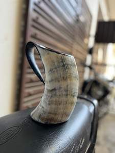 Mug à boire de qualité supérieure, à double paroi, fait main, texture corne naturelle, inspiré du style viking, pour bar, maison, fête - Prix bas - Product Image 5