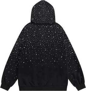 Premium All Over Rhinestone Hoodie Custom Heavyweight <b>Thick</b> <b>Fleece</b> Cotton Hoodie for Men Women Loose Fit Diamond Streetwear - Product Image 6