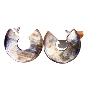 High Quality Handmade Modern Drop <b>Earrings</b> Latest Design Buffalo Horn Women's Jewelry with Customizable Options for Bulk Buyers - Product Image 4