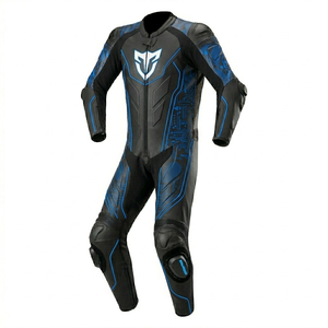 Combinaison de course moto en cuir professionnelle sur mesure – Armure homologuée CE – Combinaison de piste en cuir de vachette respirant - Product Image 2