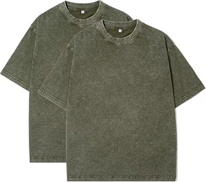 T-shirt vintage délavé pour homme, coupe oversize, streetwear, coton épais, logo personnalisé, t-shirt délavé, fabrication OEM, vente en gros de vêtements en vrac - Product Image 1