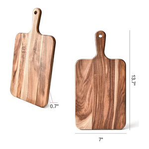 Planche à découper carrée en bois d'acacia brut personnalisable pour cuisine d'hôtel, plateau à pain, plateau de service pour hôtel - Product Image 6