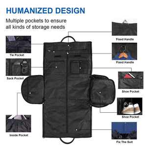 กระเป๋าเดินทางแบบถือและสะพายข้าง NESTA SPORTS ขนาดใหญ่ กันน้ำ สำหรับทุกเพศ เหมาะสำหรับธุรกิจและการเดินทาง  กระเป๋าเก็บสูท  กระเป๋าสะพายข้างแบบทางการ - Product Image 4