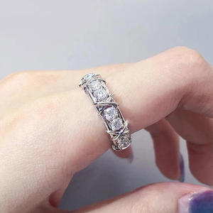 Anillo de Boda Clásico con Cruz y Circonita Cúbica de Corte Brillante, Plata de Ley 925, Regalo de Compromiso y Aniversario - Product Image 2