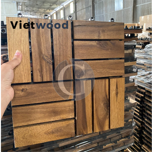 Viet Wood Eco-friendly Waterproof Anti-Slip Vietnam Acacia Wood <b>Interlocking</b> Outdoor Floor <b>Tiles</b> Contemporary Design Matt Finish - Product Image 6