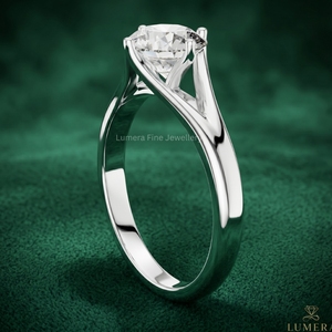 Anillo de Compromiso Solitario con Diamante Cultivado en Laboratorio, Corte Brillante Clásico, Oro Blanco de 9K, 10K, 14K, 18K, Certificado IGI, Anillo Unisex de Lujo - Product Image 4