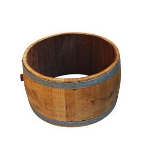 Jardinera Rústica de Madera de Mango en Forma de Barril de Vino - Decoración de Jardín Artesanal al por Mayor - Product Image 5