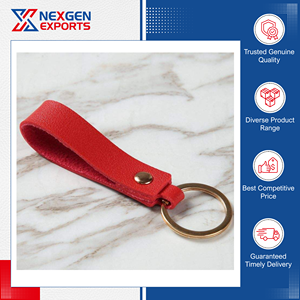 Bulk Quantity Available High Quality Fashionable Portable Handmade Lightweight PU <b>Leather</b> Keychains Indian Supplier Exporter - Product Image 5