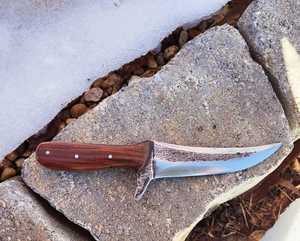 Carbon Steel Hunting Knife Drop Point Blade Wood Handle Bevel Edge 0.6mm Thickness DIY <b>Craft</b> <b>Tool</b> - Product Image 4