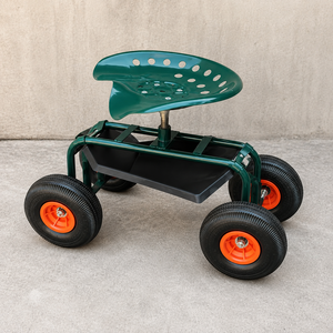 Heavy Duty Rolling Garden Seat <b>Cart</b> with Wheels Tool Tray Adjustable <b>Gardening</b> Stool for Planting Pruning 150kg ODGGAD022 - Product Image 1