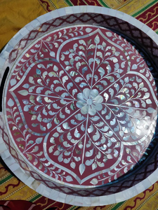 Plateau géométrique artisanal en nacre par blossom craft india - Product Image 5