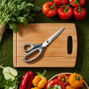 Forbici da cucina in acciaio inossidabile con lame ultra affilate per tagliare alimenti e verdure, manico in TPR - Product Image 3