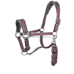 Licol pour cheval en nylon de luxe à double tonalité et rembourrage en vison, confortable et durable, disponible en plusieurs couleurs et tailles personnalisées - Product Image 1