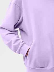 Sudadera con Capucha Unisex Color Lavanda, Corte Holgado, Tejido de Felpa Francesa, Estilo Casual para Otoño - Product Image 4