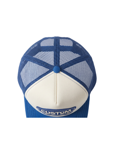 Casquette de baseball structurée à 5 panneaux avec patch brodé 3D personnalisé, en mousse bicolore, dos en maille respirante, fermeture snapback, vente en gros OEM - Product Image 4