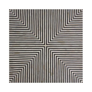 Mesa de Centro de Madera Hecha a Mano con Incrustaciones de Hueso, Diseño Geométrico Ovalado Chevron, Muebles Modernos para el Hogar, Proveedor de India - Product Image 3