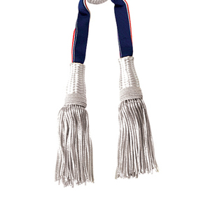 Cinta de seda tricolor de lujo para desfiles escolares y ceremonias con dos borlas de alambre de oro y plata WOK Industries - Product Image 2