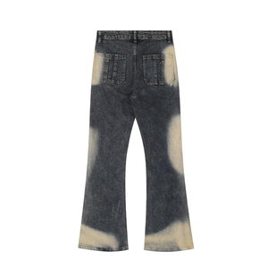 Pantalon en jean vintage délavé pour homme, style crayon, effet moustaches, tendance - Product Image 2