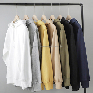 Venta al por mayor de calidad en blanco impreso sudaderas con capucha Unisex personalizado de peso pesado 350 400 450 Gsm espacios en blanco algodón reciclado serigrafía sudaderas con capucha - Product Image 1