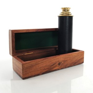 Handheld Telescope in <b>wood</b> <b>box</b> - Black Leather - Product Image 6