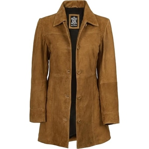 Manteau long élégant en cuir véritable pour femme, trench-coat de luxe pleine longueur, vêtements sur mesure OEM en gros - Product Image 3