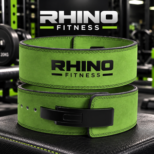 Ceinture de musculation ajustable en cuir vert Rhino Fitness avec soutien lombaire pour adultes - Product Image 5