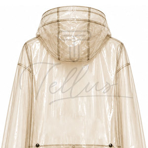 Veste de pluie longue transparente à capuche pour femme, personnalisable, pour l'hiver, utilisation en extérieur, imperméable, séchage rapide, coupe-vent, écologique, respirante - Product Image 4