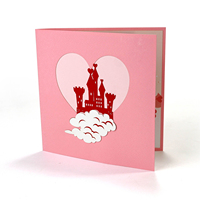 Liefde Cadeau Voor Vriendin Op Valentijn En Verjaardag Met Kasteel 3d Pop-Up Kaart