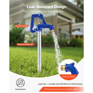 Rubinetto Esterno Antigelo da 1,9 m con Connessione Tubo NPT da 3/4 pollici, Profondità di Interramento 1,2 m, Connettori Acqua Resistenti al Gelo per Giardino - Product Image 3