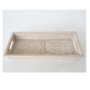 Bandeja de Servir Rústica de Lujo de Ratán, Hecha a Mano, con Asa de Madera Natural, Organizador de Aperitivos y Té, Calidad Premium para Mesa de Comedor en el Hogar - Product Image 6