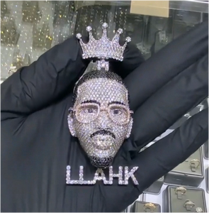 Colgante Hip Hop Iced Out de Plata de Ley 925 con Rostro de Hombre, Chapado en Oro, VVS, Moissanita Personalizada - Product Image 5