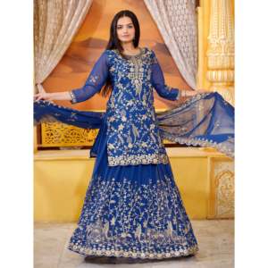 Costume Lehenga pour femmes de soirée, avec broderie de sequins - Product Image 2