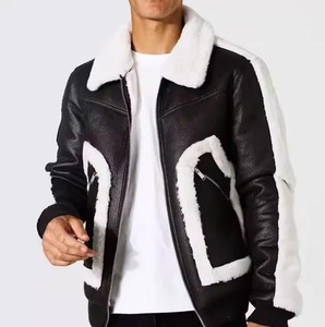 Veste en cuir élégante avec doublure en fourrure douce, mode hivernale haut de gamme pour collections de boutiques - Product Image 1