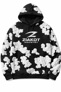 Sudadera con Capucha Personalizada de Alta Calidad, Fabricante, Unisex, Manga Larga, Fitness, Holgada, Sudadera de Mezclilla, Sudadera con Capucha Negra y Blanca, Nueva - Product Image 2