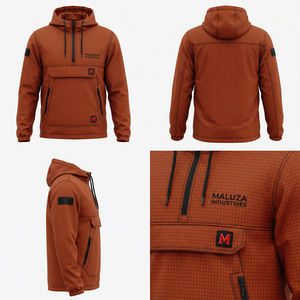 Veste coupe-vent d'hiver imperméable à capuche unisexe avec revêtement, style streetwear, marque privée - Product Image 6