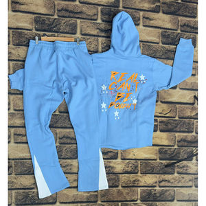 Conjunto Deportivo Personalizado de Talla Grande, Ligero, de Poliéster/Algodón, Estilo Urbano, con Sudadera Holgada y Pantalones Deportivos para Adultos - Product Image 2